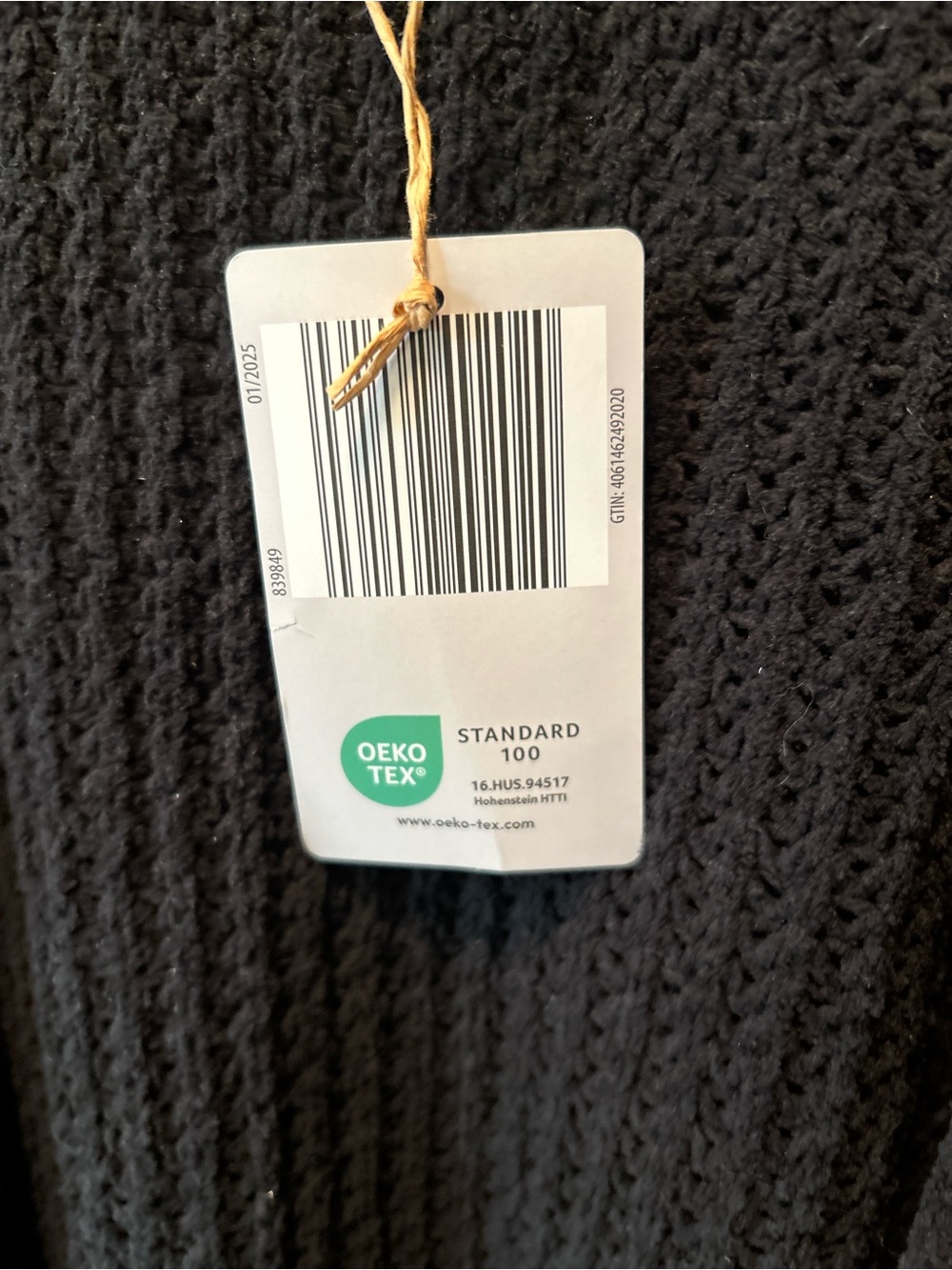 NWT Serra Black Open-Front Chunky Knit Cardigan Pockets Oversized - Picture 3 of 8